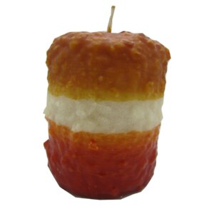 Candy Corn Pillar Candle