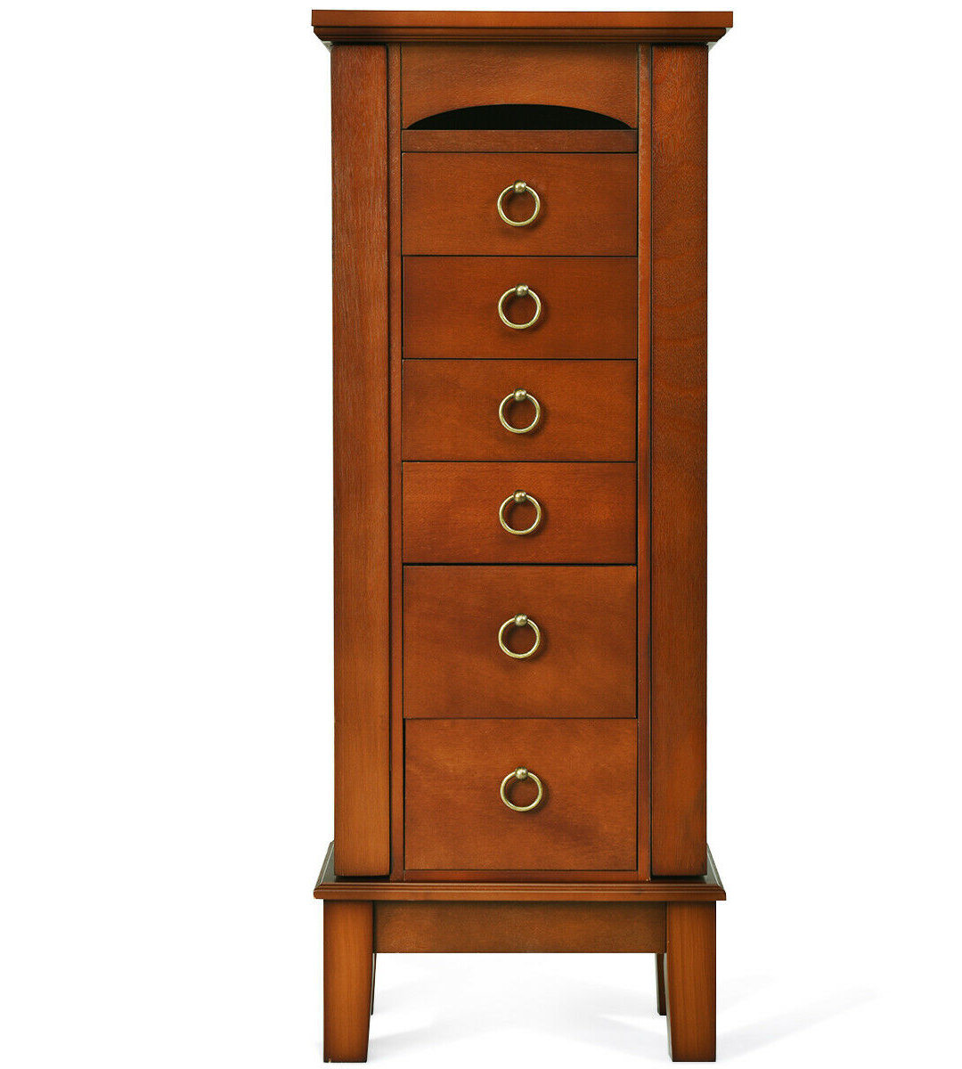 Alcott Hill Jewellery Wood Cabinet Armoire Storage Box Chest Stand