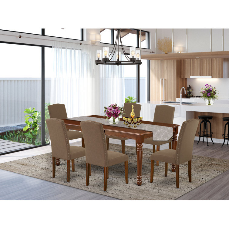 Darby Home Co Berton Extendable Rubberwood Solid Wood Dining Set