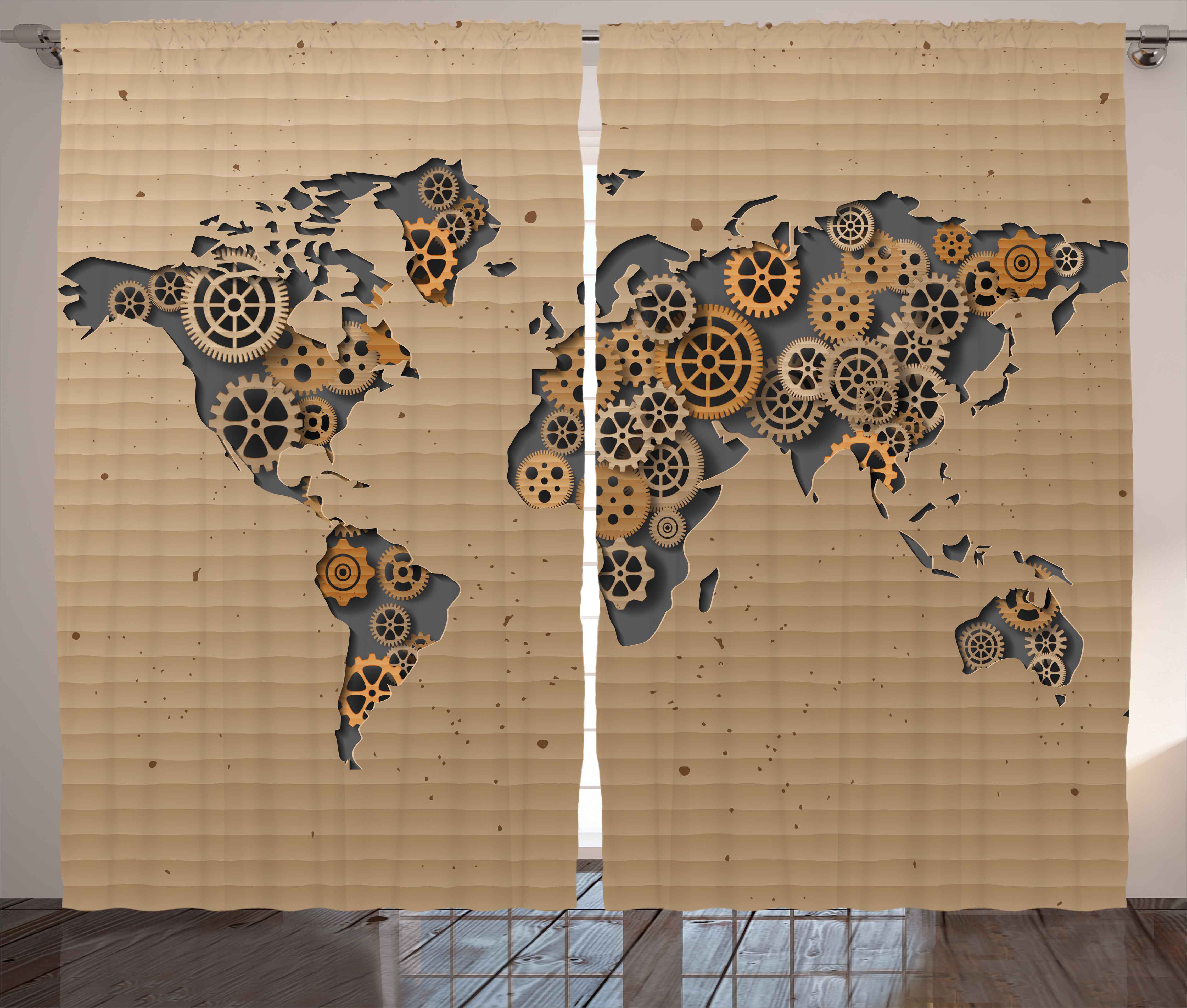 World Menagerie Yahoue Modern Graphic Print And Text Semi Sheer Rod Pocket Curtain Panels Wayfair