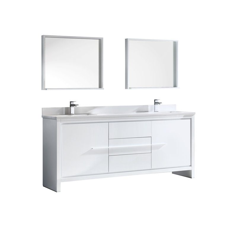Trieste Allier 72 Double Bathroom Vanity Set With Mirror Trieste Allier 72 Double Bathroom Vanity Set With Mirror