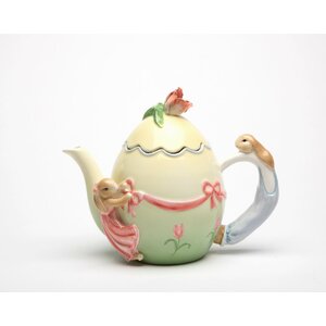Egg Shaped Bunny Ceramic Teapot