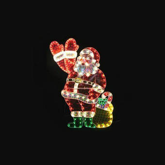 The Holiday Aisle Holographic Lighted Waving Santa Claus Christmas Lighted Display Reviews Wayfair