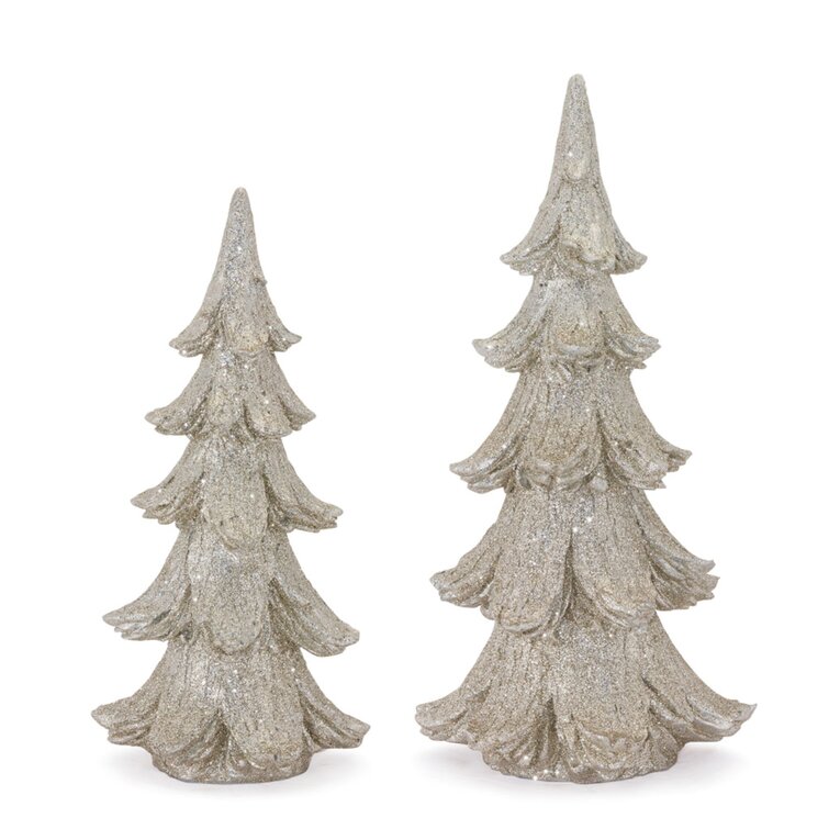 The Holiday Aisle® 2 Piece Resin Tree Set | Wayfair