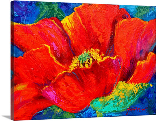 Canvas On Demand Passion Poppy By Marion Rose Painting Print On