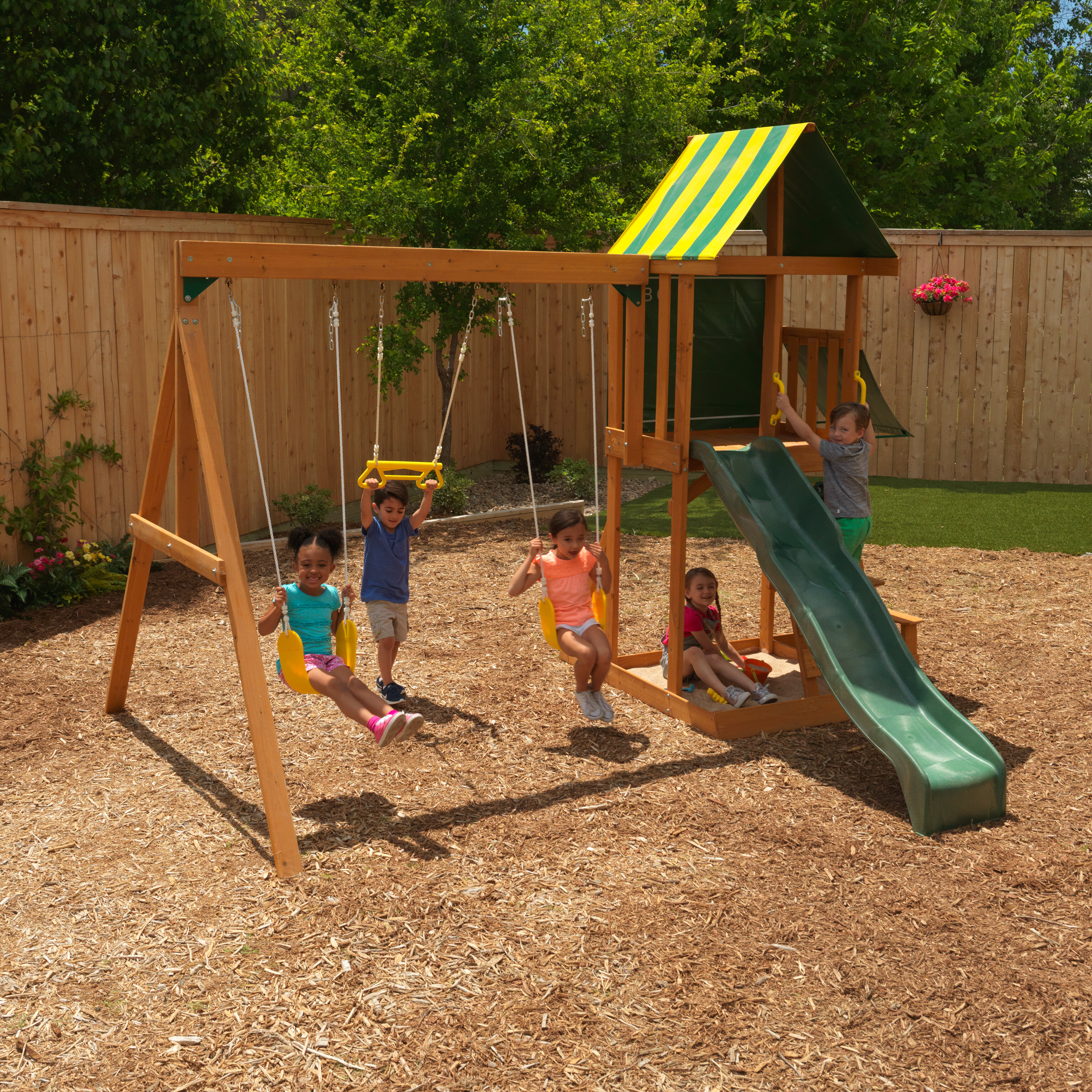 magnolia wooden swing set