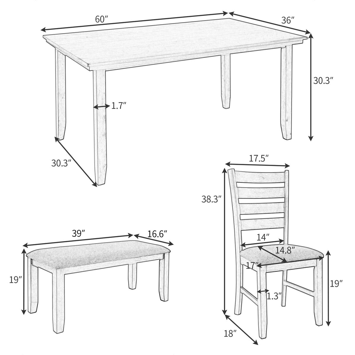 Three Posts™ Angeline 6 - Person Dining Set | Wayfair