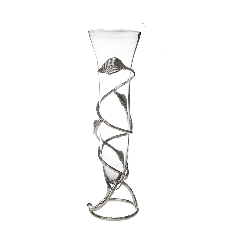 Astoria Grand Siobhan Leaf Design Glass 2 Piece Table Vase Set Reviews Wayfair