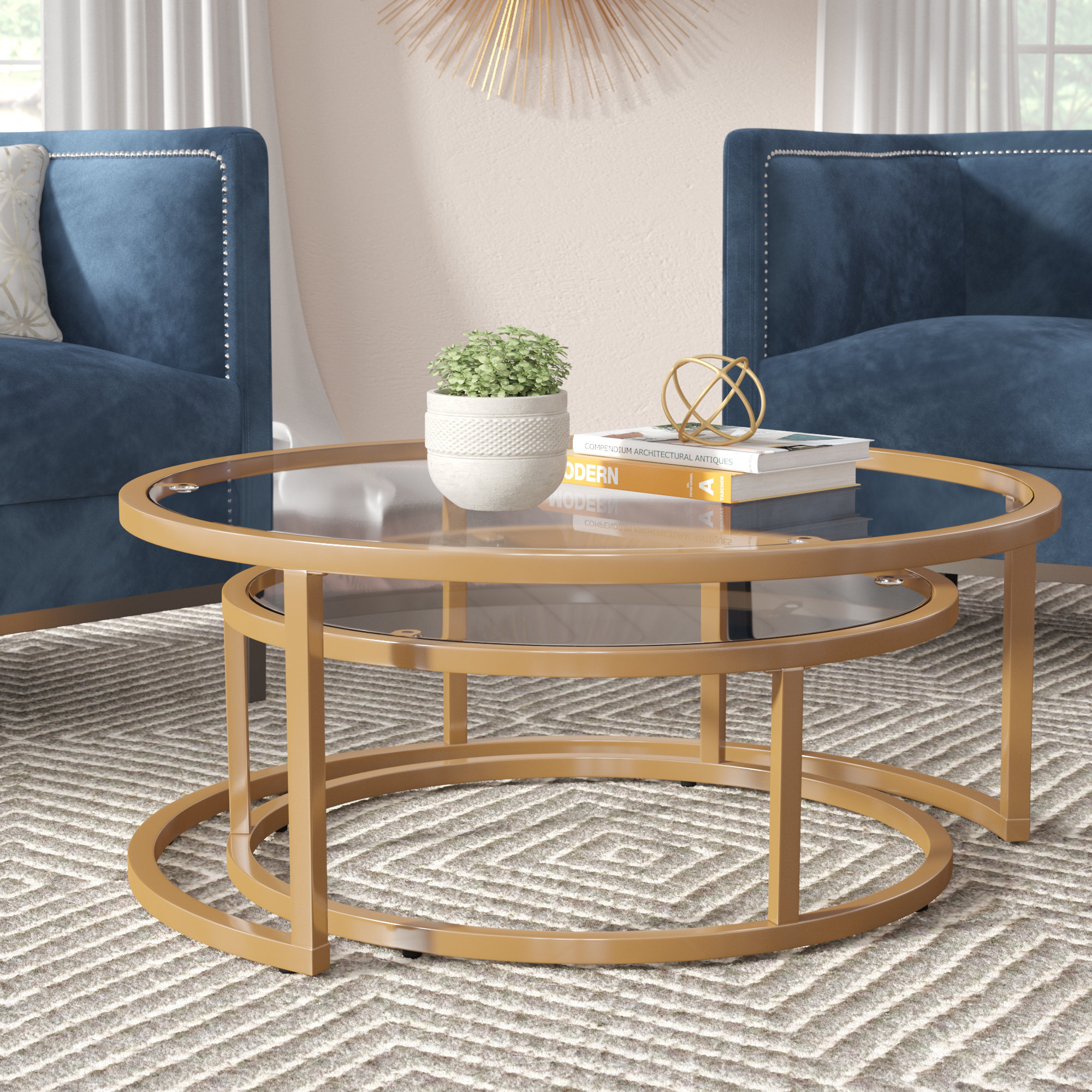 Everly Quinn Evie 2 Piece Coffee Table Set Reviews Wayfair