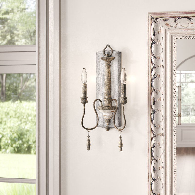 Kelly Clarkson Home Alex 2 Light Dimmable French Antique Candle Wall Light Reviews Wayfair