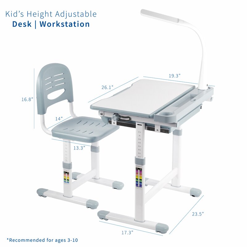 children's height adjustable desk and chair