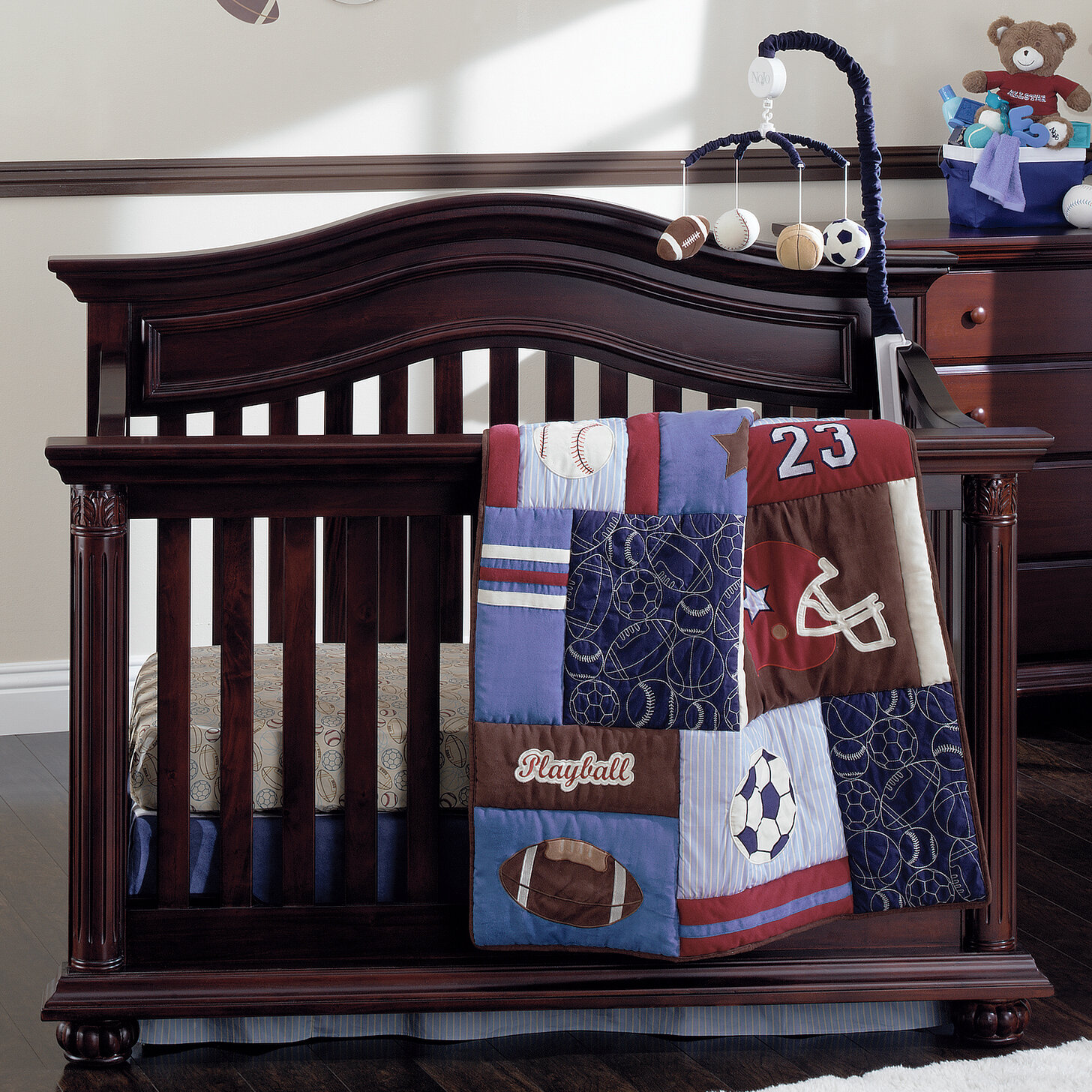 sports themed crib bedding