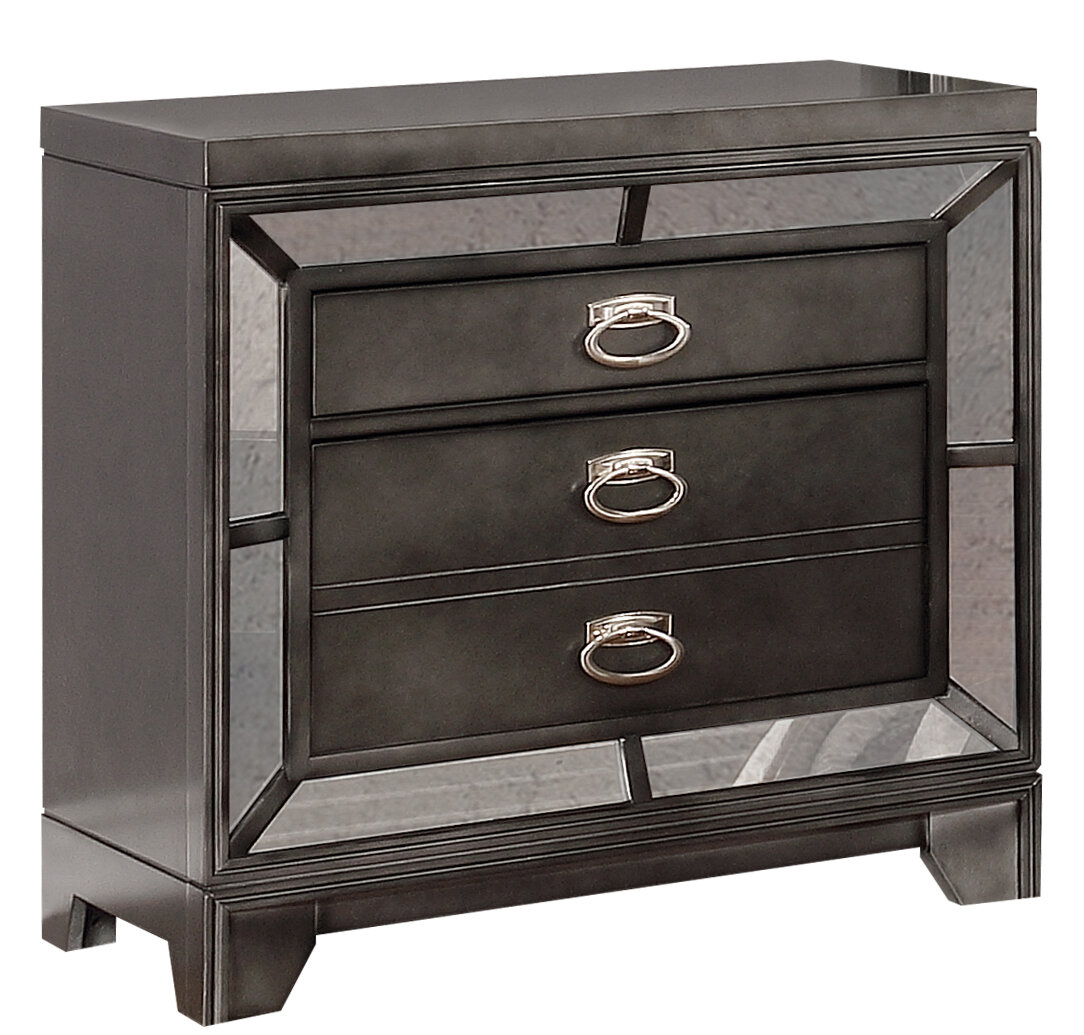 Everly Quinn Adda 3 Drawer Nightstand Wayfair