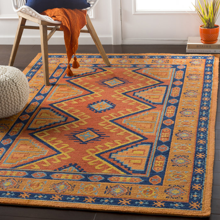 Robbins Terracotta Burnt Orange Area Rug