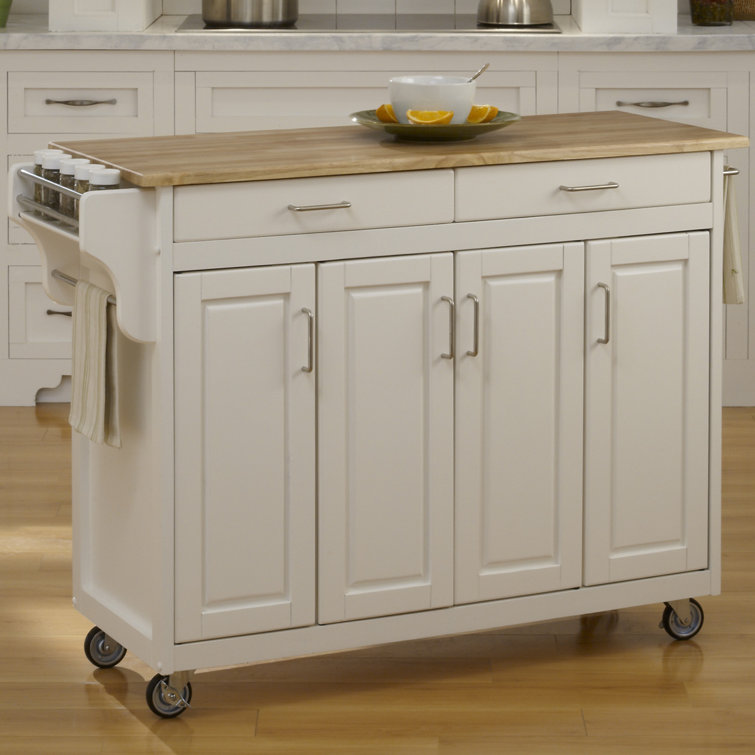 Birch Lane Littrell Kitchen Island With Solid Wood Top Reviews Wayfair