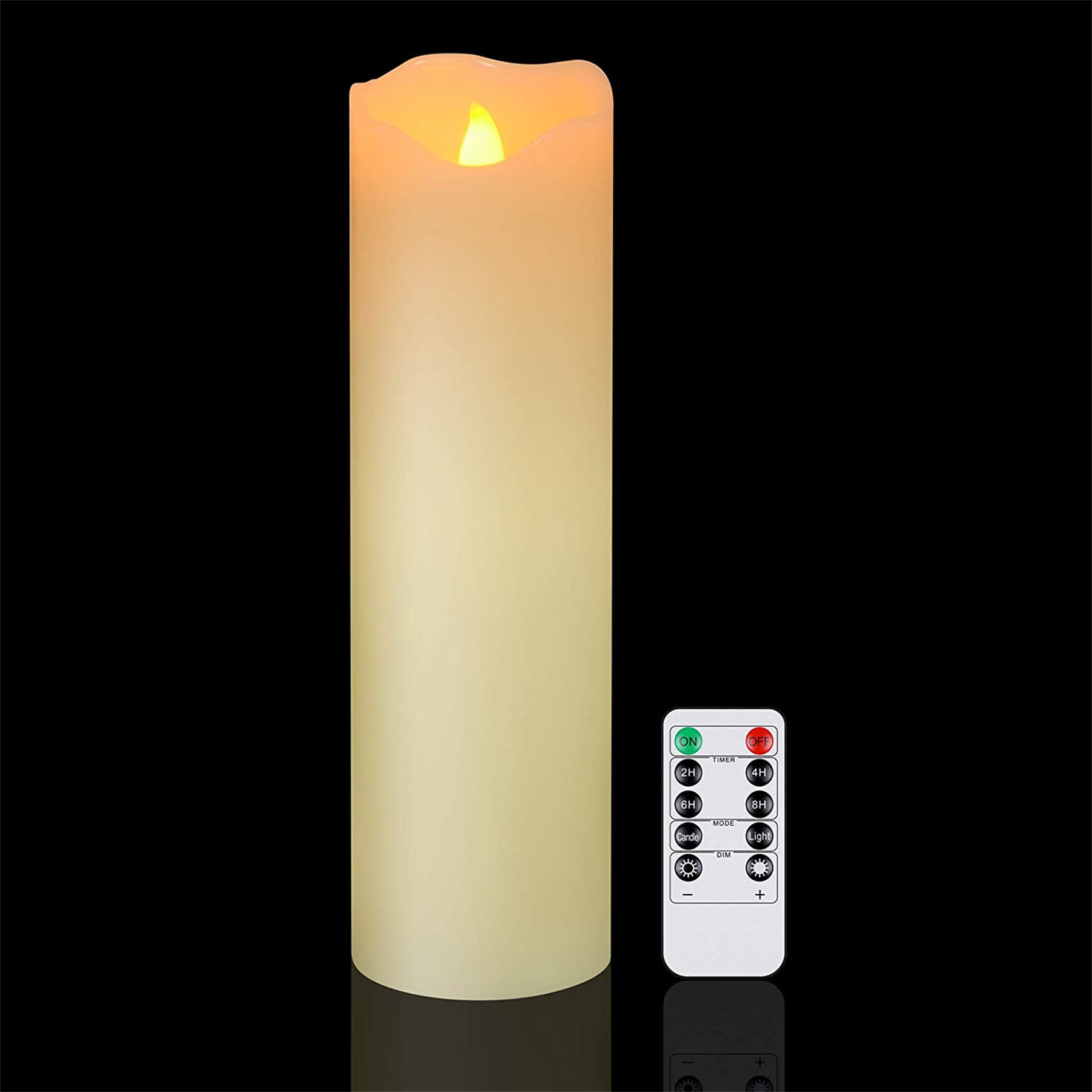Flameless Flickering Dripping Pillar LED Candles  Set of 6 with Timer,Real Wax 