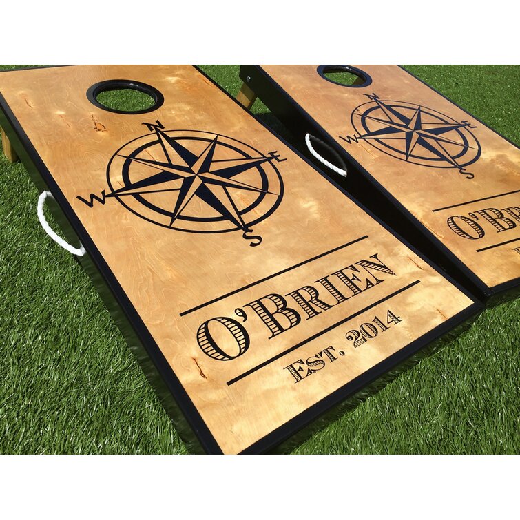 Custom Stained Personalized Cornhole Boards Set with Bags 
