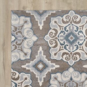 Natural Cerulean Blue/Taupe Area Rug