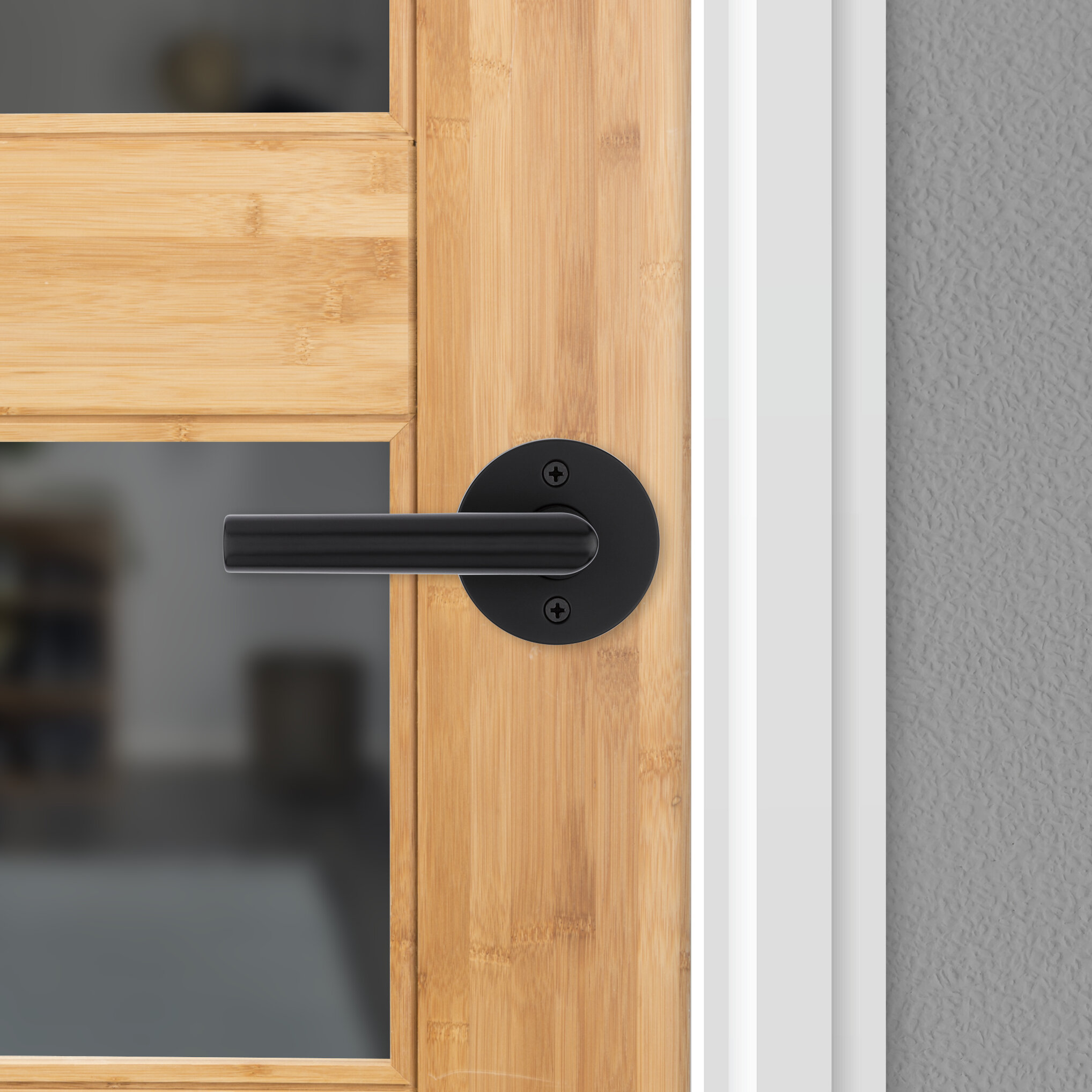 Milan Designer Door Handle Pack 3 lever Lock Set Polished Chrome & Black 