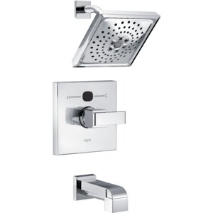 Angular Modern Tub and Shower Faucet Trim with H2okinetic Technology