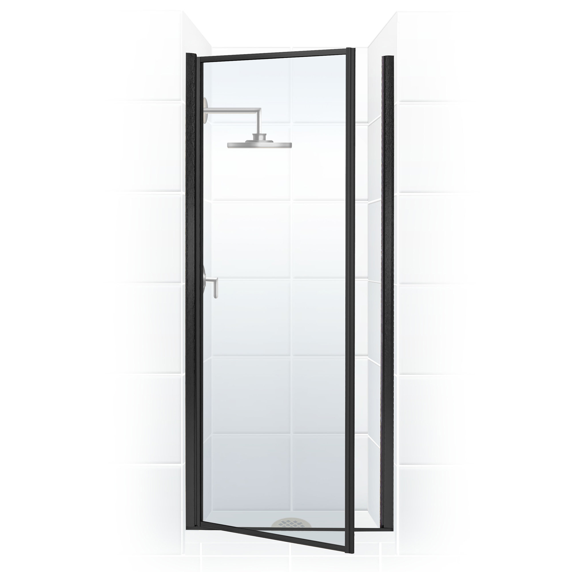 x 64'' H Hinged Framed Shower door 