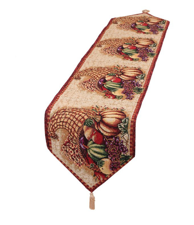 The Holiday Aisle Marcelino Cornucopia With Pumpkins And Fruit Table Runner Reviews Wayfair