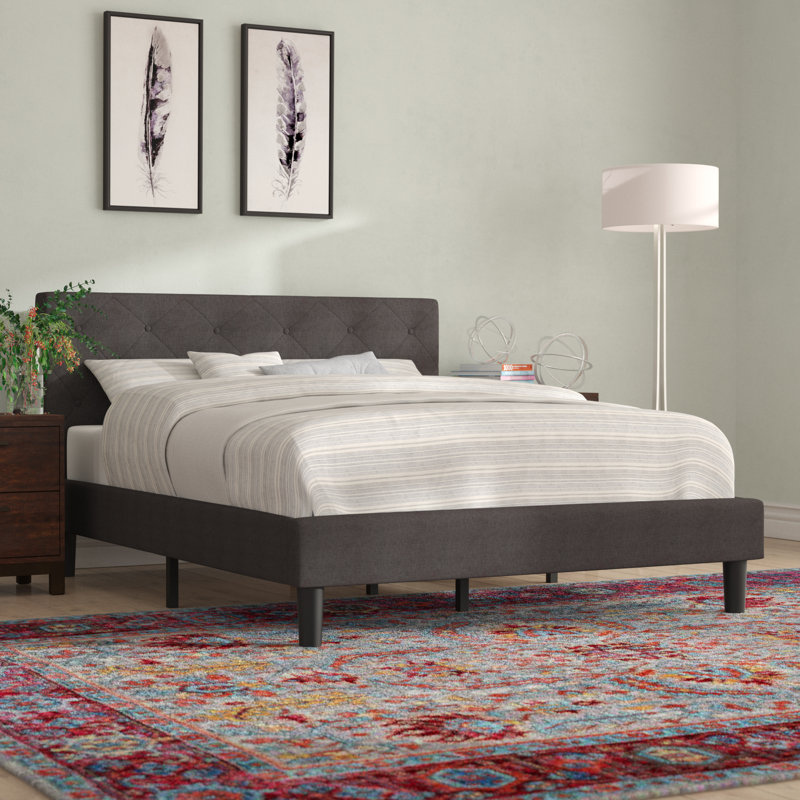 Hester Street Tufted Upholstered Low Profile Platform Bed