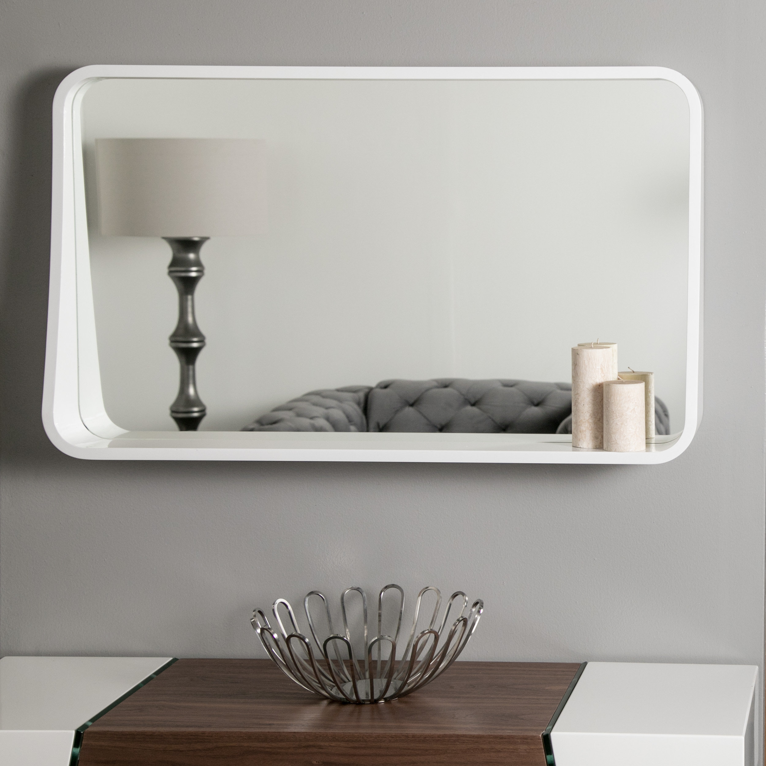 Ivy Bronx Marilou Accent Mirror with Shelves Wayfair