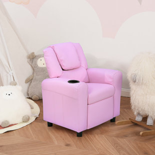 Kids Chair Linen Fabric Upholstered Storage Armchair for Children Gift Blue 