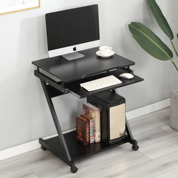 Details about   Office Laptop Desk Rolling Adjustable Portable Table Computer Mobile Stand Black 