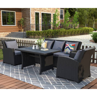 George Oliver Aleksei 3 Piece Seating Group With Cushions Wayfair