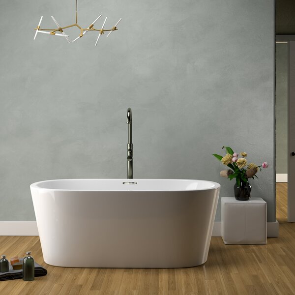 Acrylic Bathtub Freestanding 69/" Soaking Tub Orlando Modern Bathtub