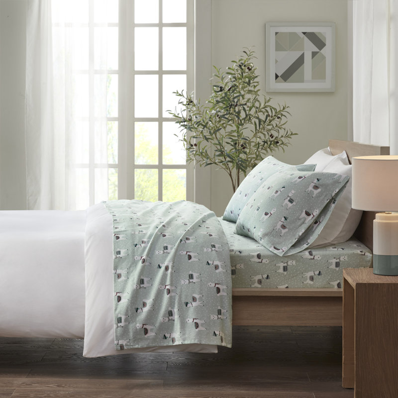 Flannelette 100/% Brushed Cotton Warm /& Cosy Fitted Flat Bedding Sets Size Colour