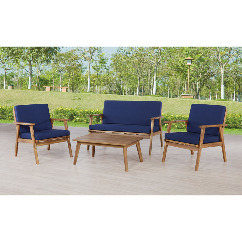 Wrought Studio Lindenfield 4 Piece Sofa Seating Group With Cushions Reviews Wayfair