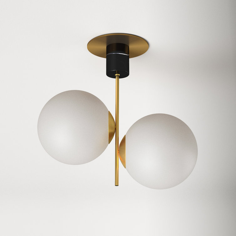 Semi flush globe light