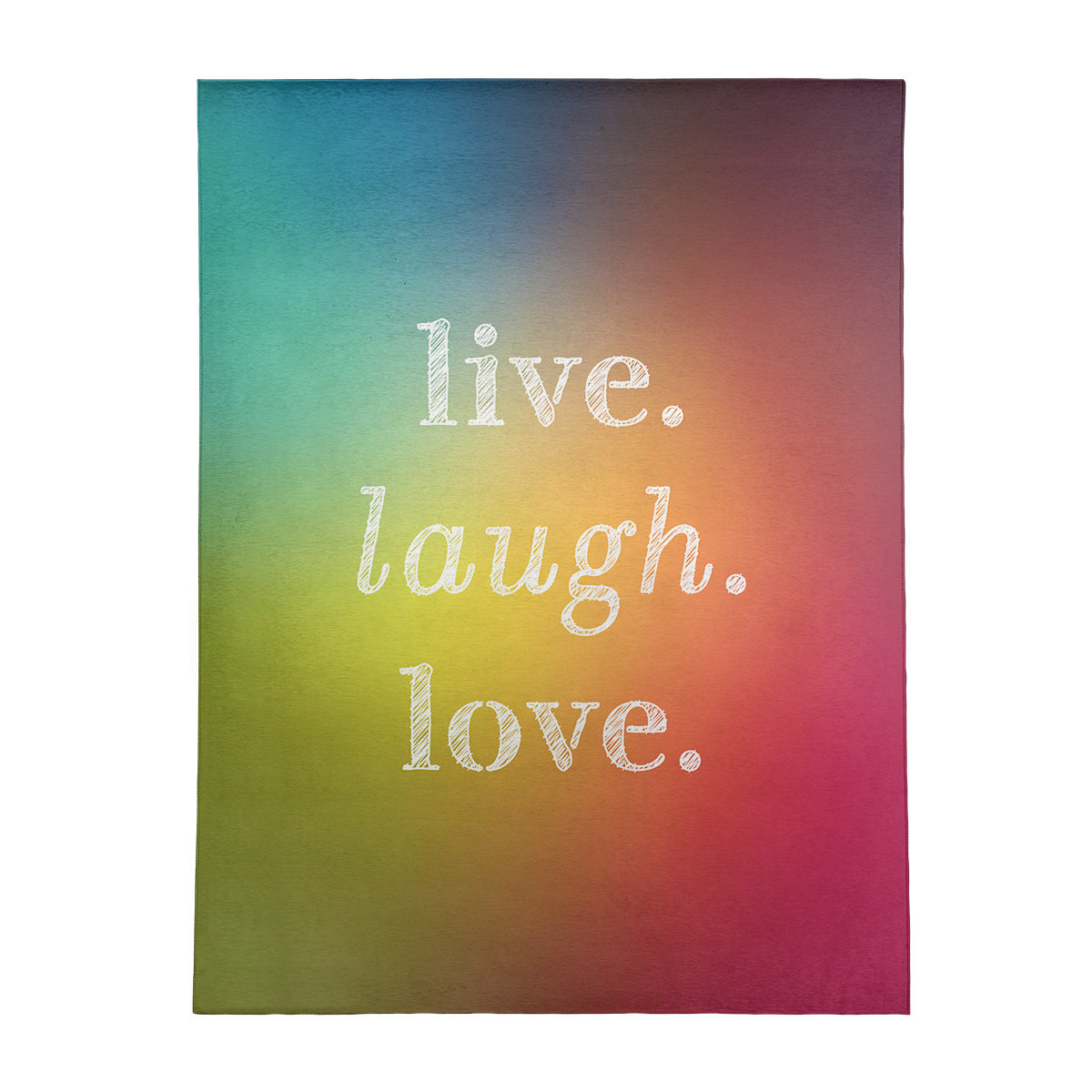 East Urban Home Multicolor Background Live Laugh Love Quote Poly Chenille Rug Wayfair