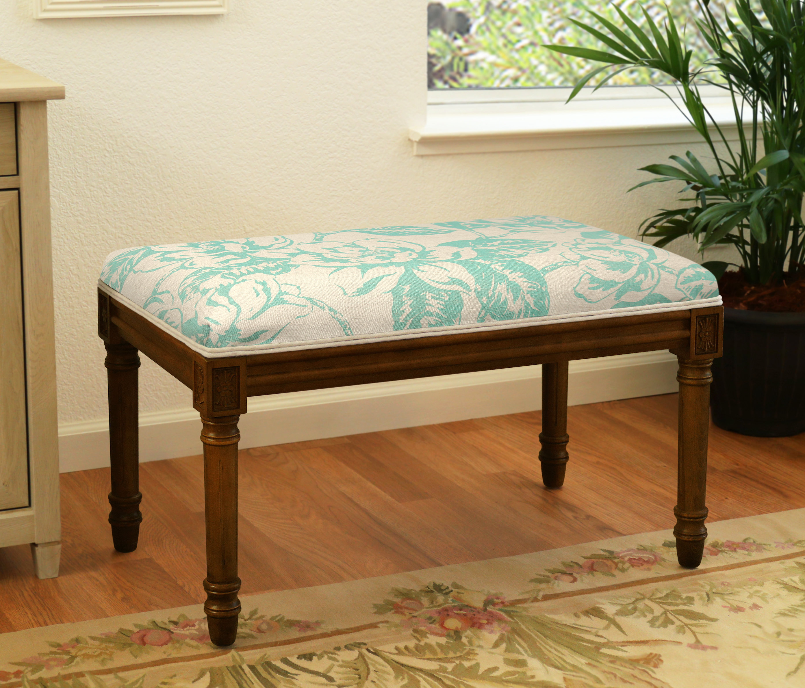 Alcott Hill® Stephania Upholstered Wood Bench | Wayfair