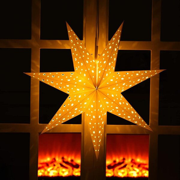 room decorations weddings parties Light-Up Star Paper Lanterns hang deck