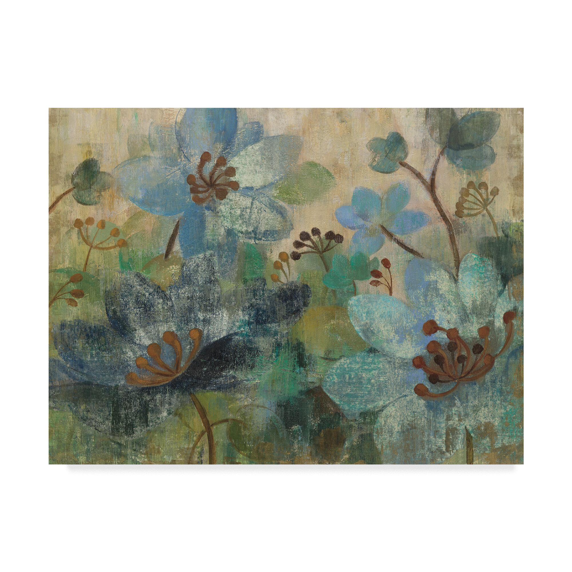 Winston Porter Peacock Garden White Flowers By Silvia Vassileva Print On Canvas Wayfair 1244