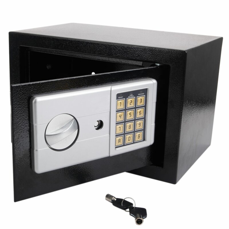 Fireproof Lock Money Documents Digital Steel Alloy Home Hotels New Safety Box