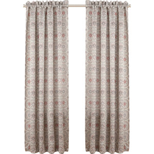 Bailey Damask Room Darkening Rod Pocket Single Curtain Panel