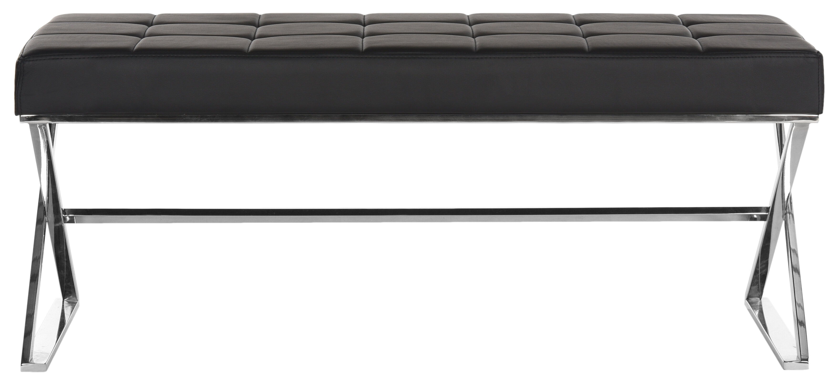 Chromium Faux Leather Bench Reviews Allmodern