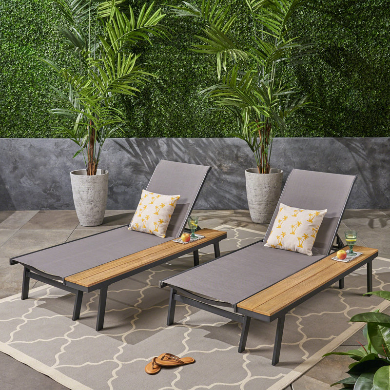 Achillee Reclining Chaise Lounge Set With Table Reviews Allmodern Achillee Reclining Chaise Lounge Set With Table