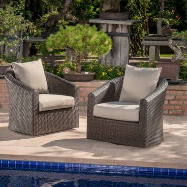 estill swivel patio chair with cushions highland dunes