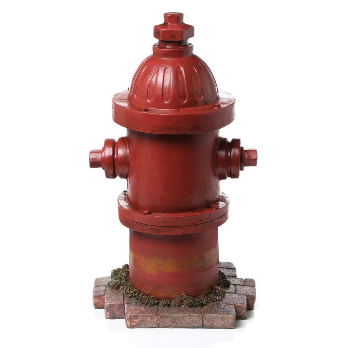 Fire Hydrant Garden Statue Metal Vintage Decor Yard Red Ornament