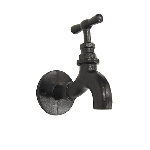 Vintage-Look Non-Working Red Faucet Spigot Shaped Cast Iron 3.5" x 4" COAT HOOK 