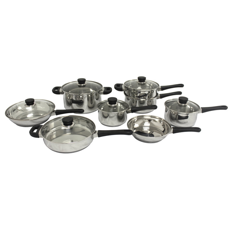 Berghoff International Cooknco 14 Piece Stainless Steel Cookware Set Reviews Wayfair