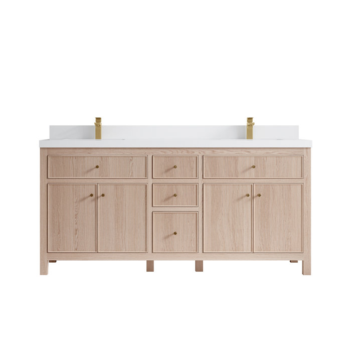 Willow Collections 72'' Free-standing Double Bathroom Vanity with ...