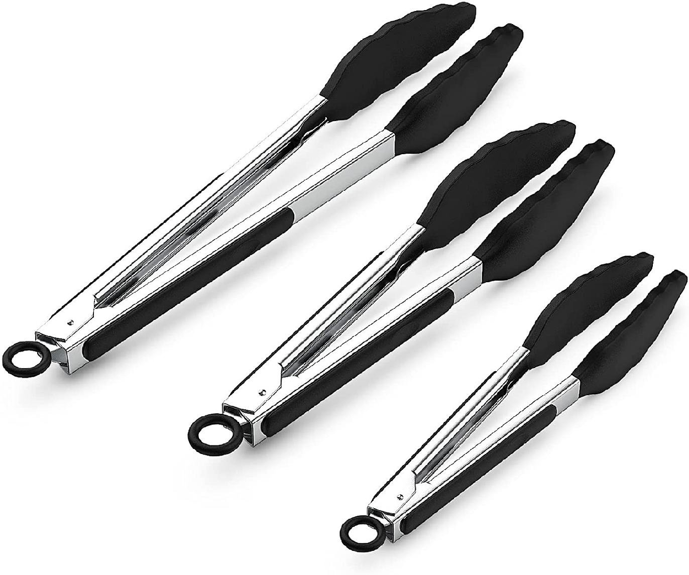 Tongs Small With Silicone Tips Set of 3-7 Inch Mini Food Stainless Steel Tongs Tongs Small With Silicone Tips Set of 3-7 Inch Mini Food Stainless Steel Tongs