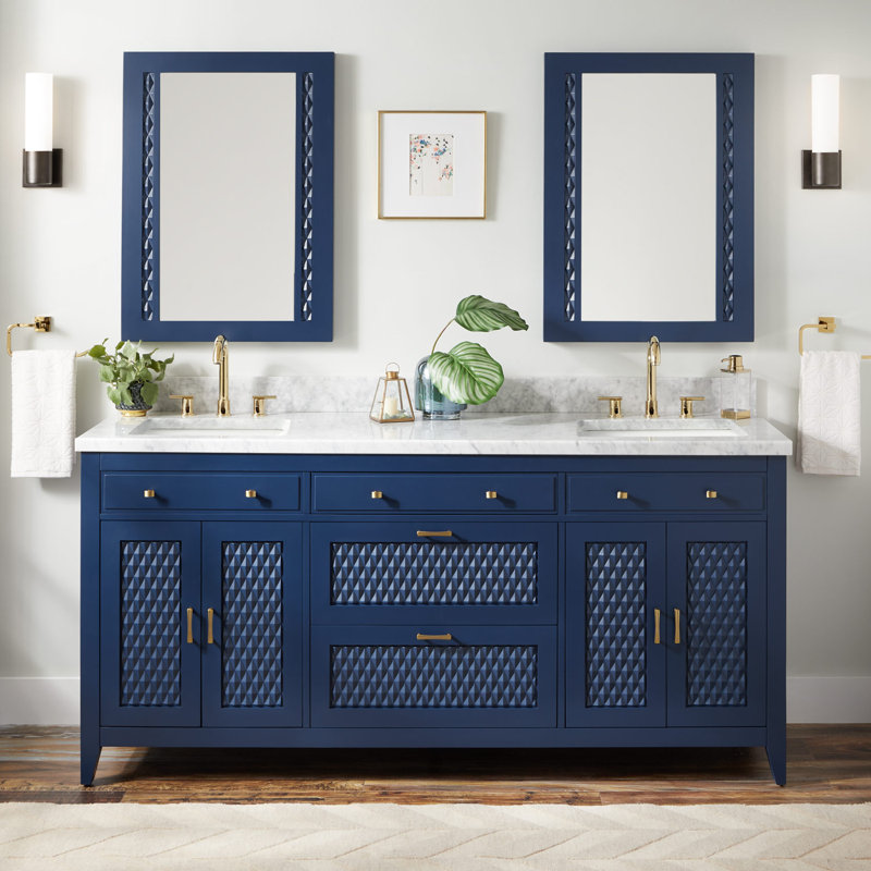 Signature Hardware Thorton Mahogany Marble 73 Double Bathroom Signature Hardware Thorton Mahogany